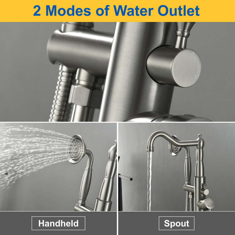 SHAMANDA Freestanding Bathtub Faucet Tub Floor Mount Bathroom Faucets